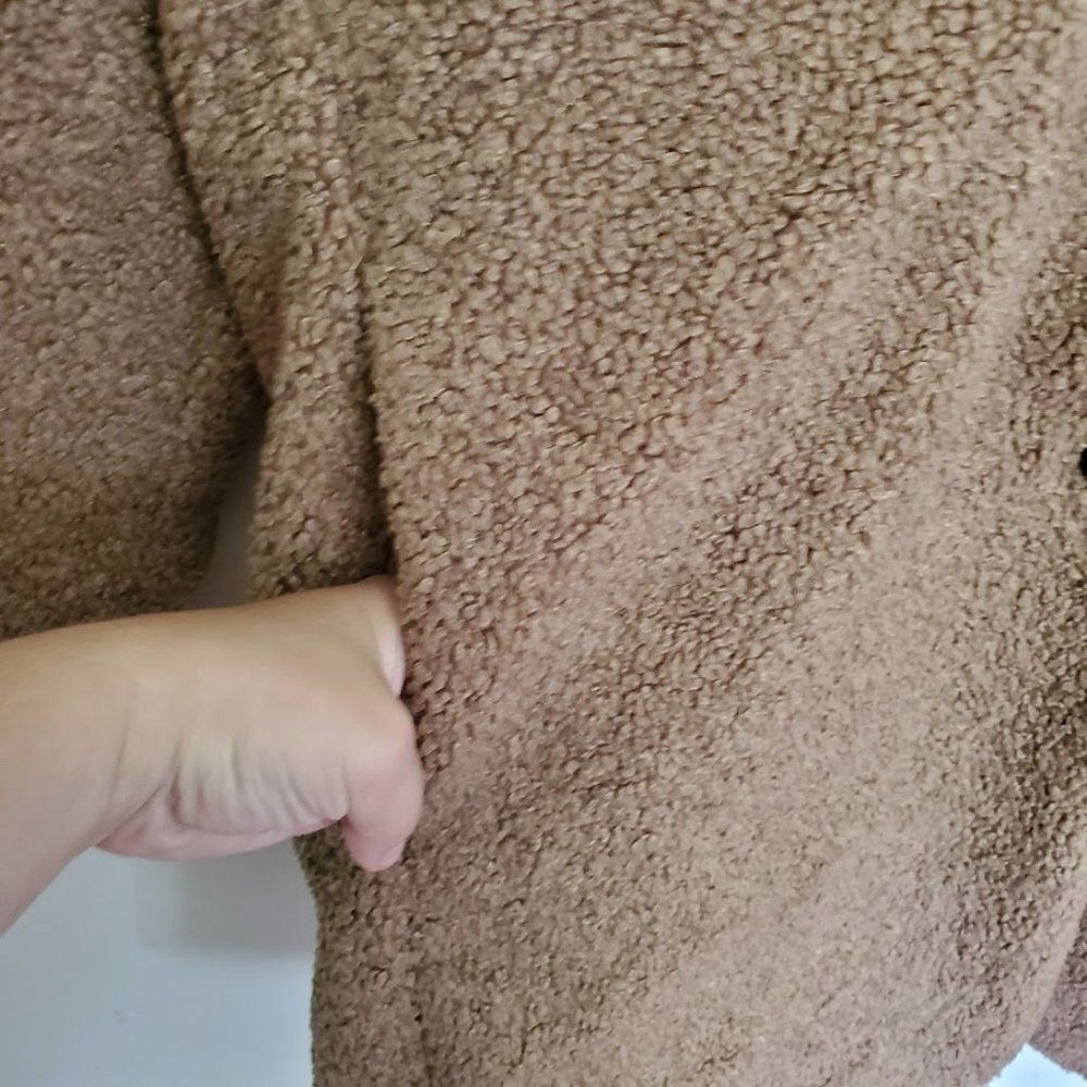 Daily Ritual Oversized‎ Teddy Brown Coat - Picture 4 of 8